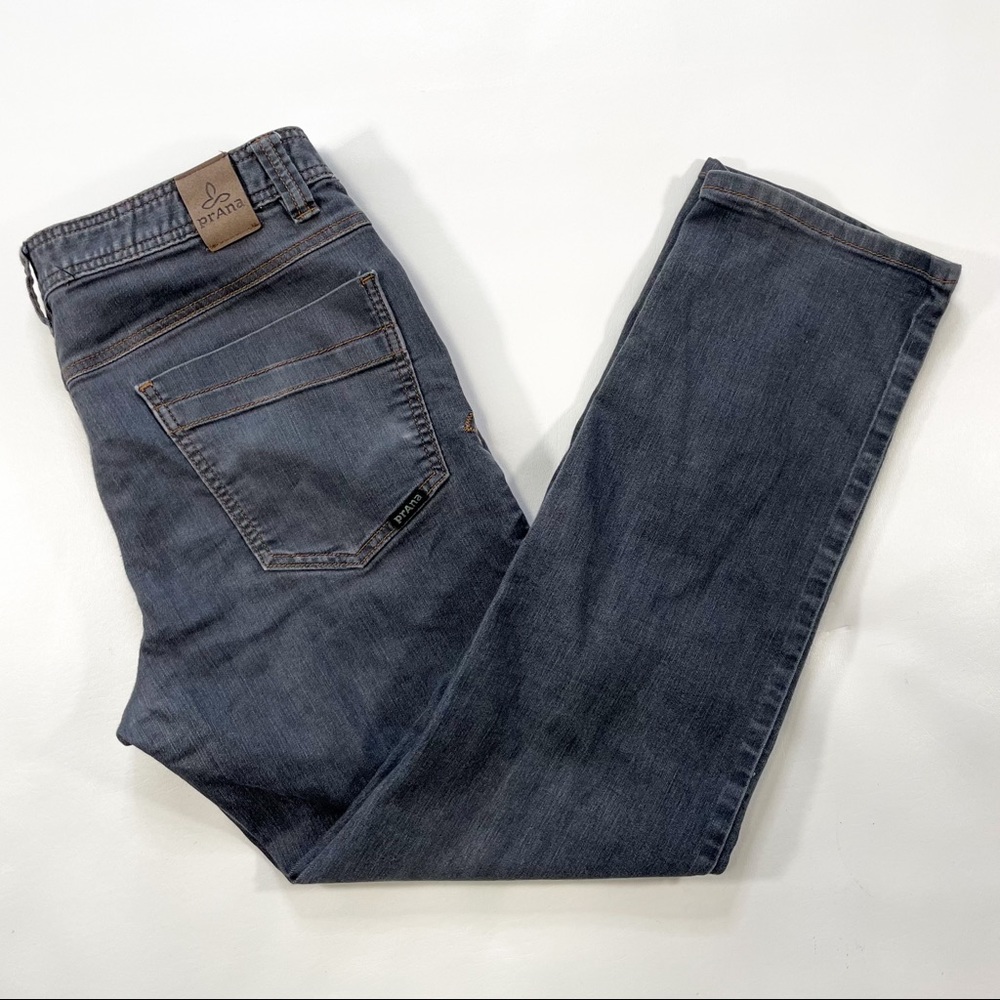 Prana Bridger Jean Slim Fit Mens Size 32x30 Gray Organic Cotton Blend Jeans